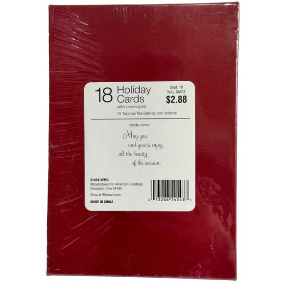 Vintage Walmart Holiday Cards with Envelopes Poinsettia Sealed Box - Picture 2 of 2